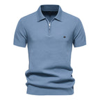 Polo homme demi-zip texturé
