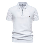 Polo homme demi-zip texturé