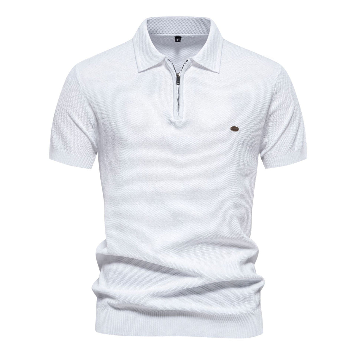 Polo homme demi-zip texturé