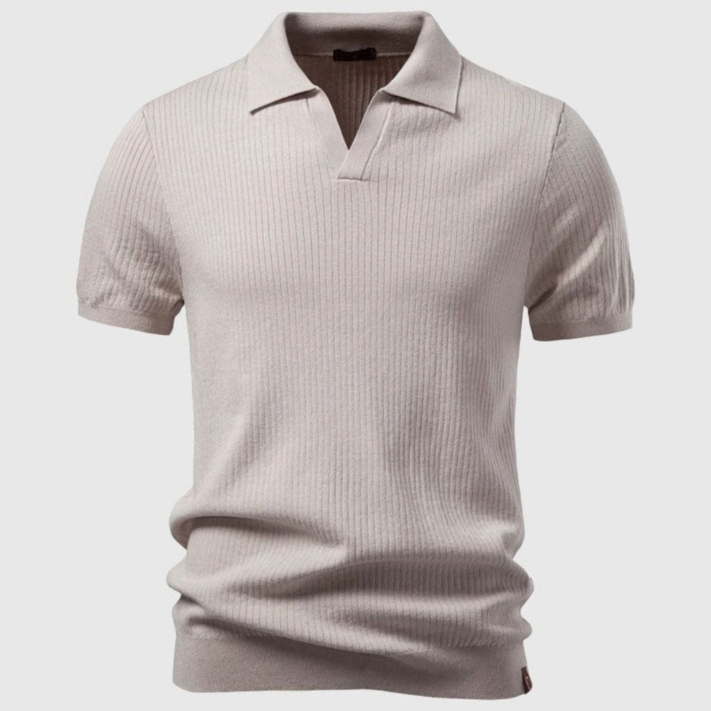 Polo homme maille côtelée