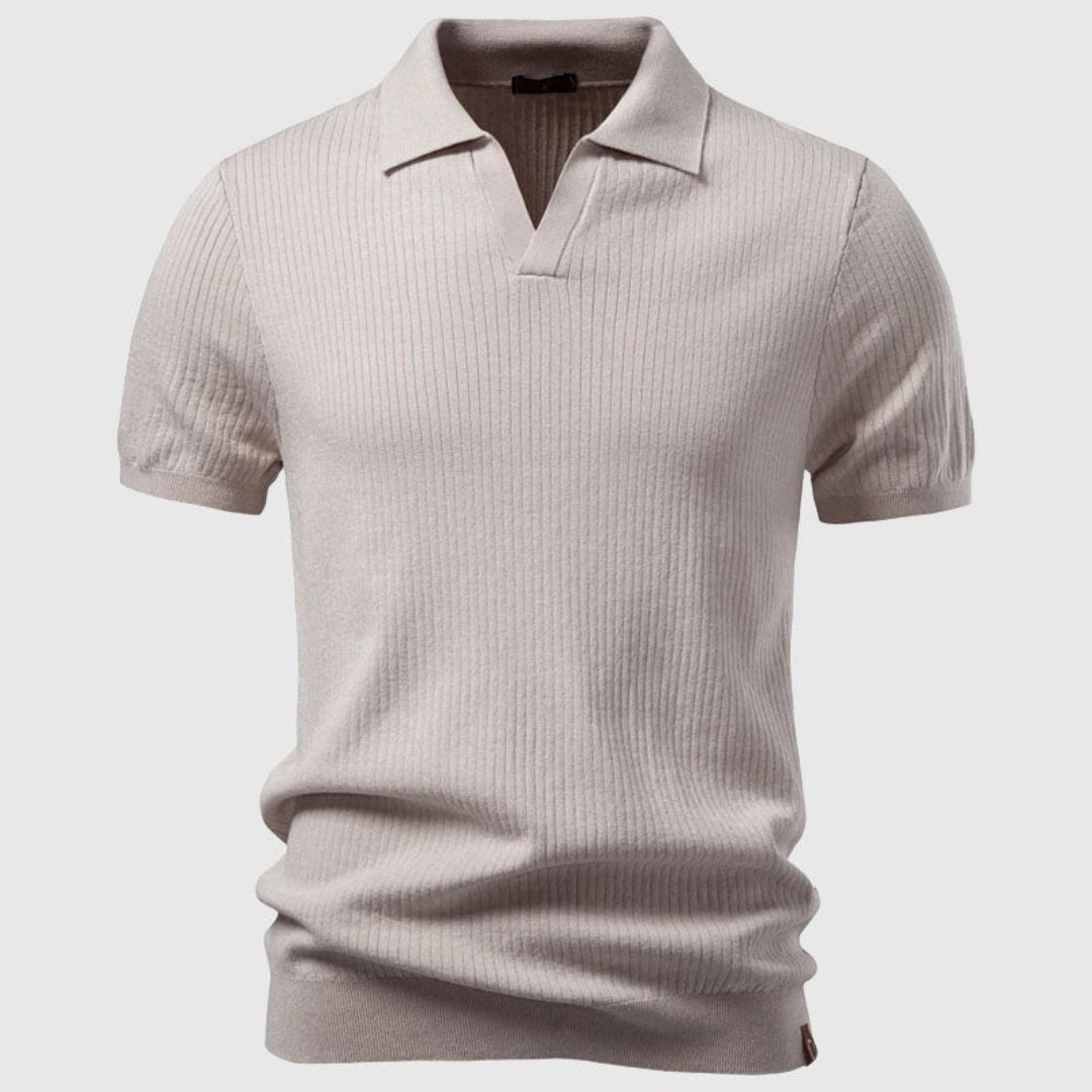 Polo homme maille côtelée