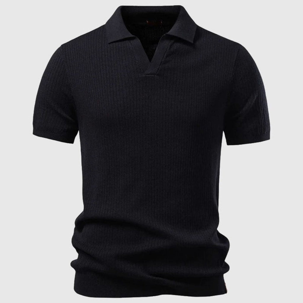 Polo homme maille côtelée