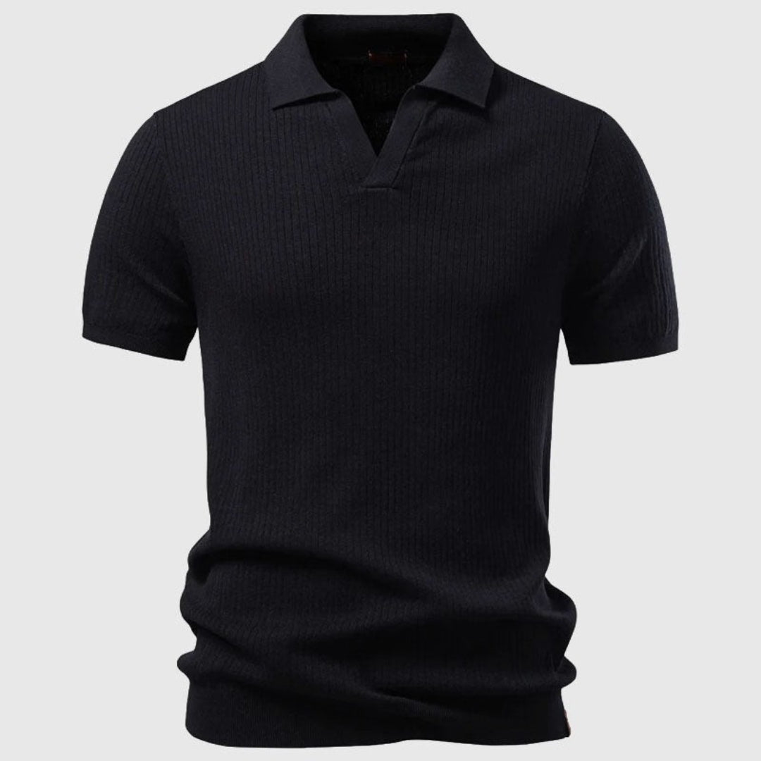 Polo homme maille côtelée