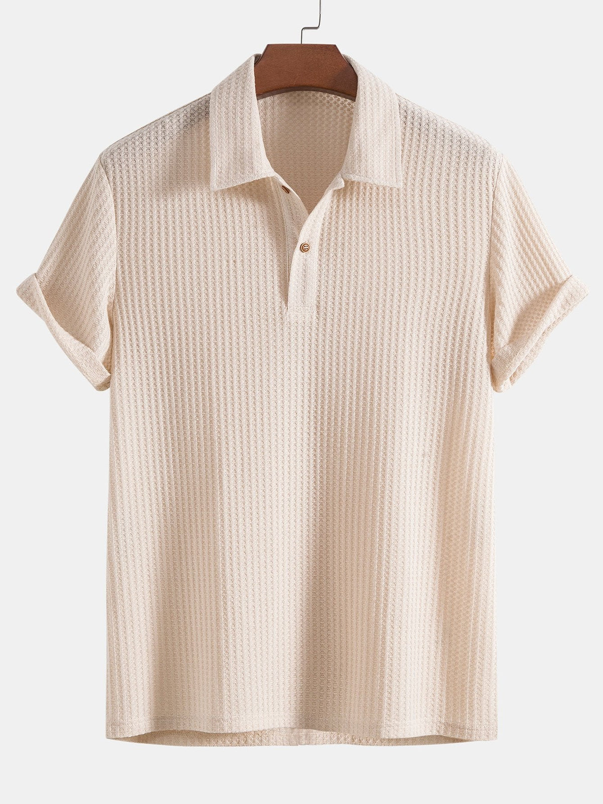 Polo homme maille gaufrée