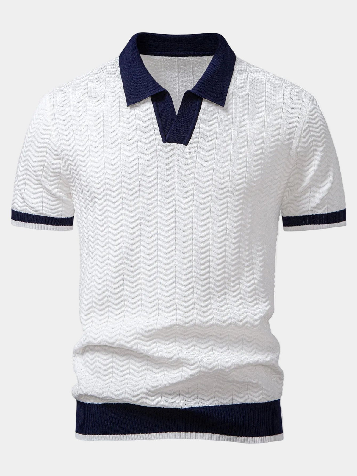 Polo homme maille texturée