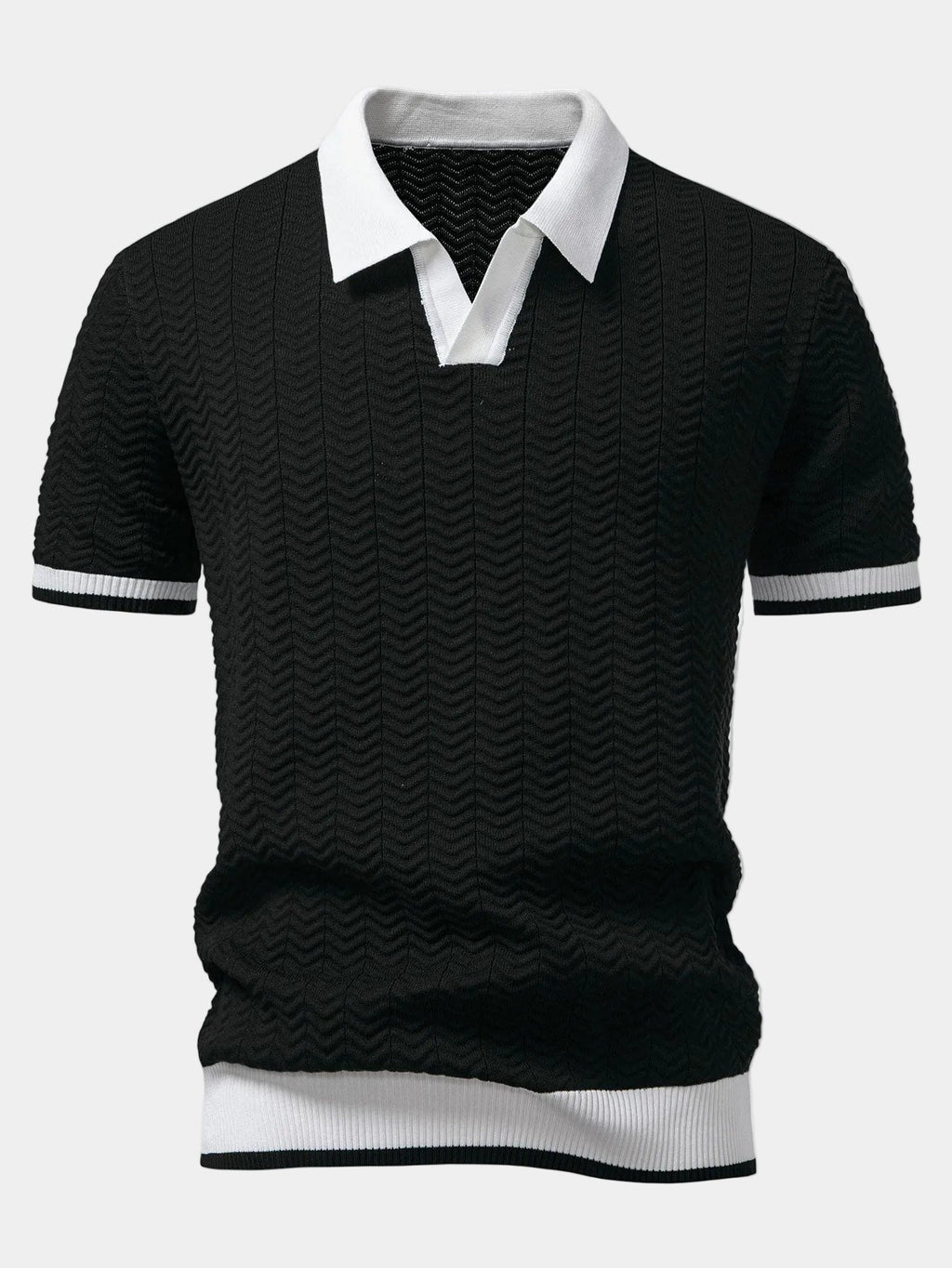 Polo homme maille texturée