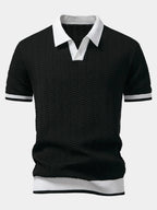 Polo homme maille texturée