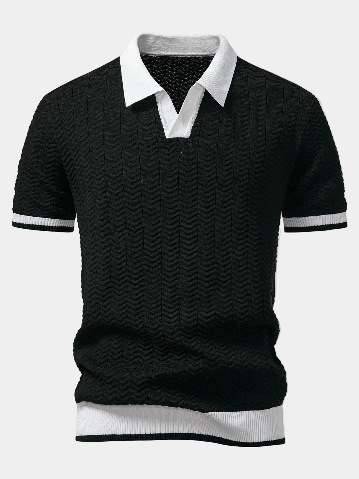 Polo homme maille texturée