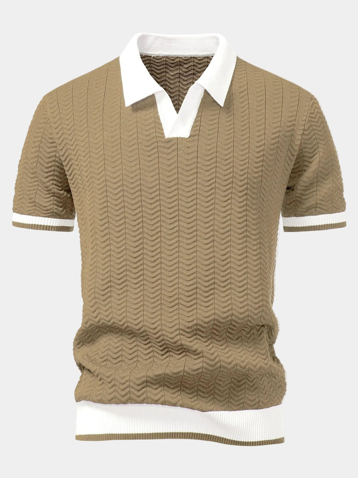 Polo homme maille texturée