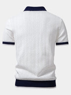 Polo homme maille texturée