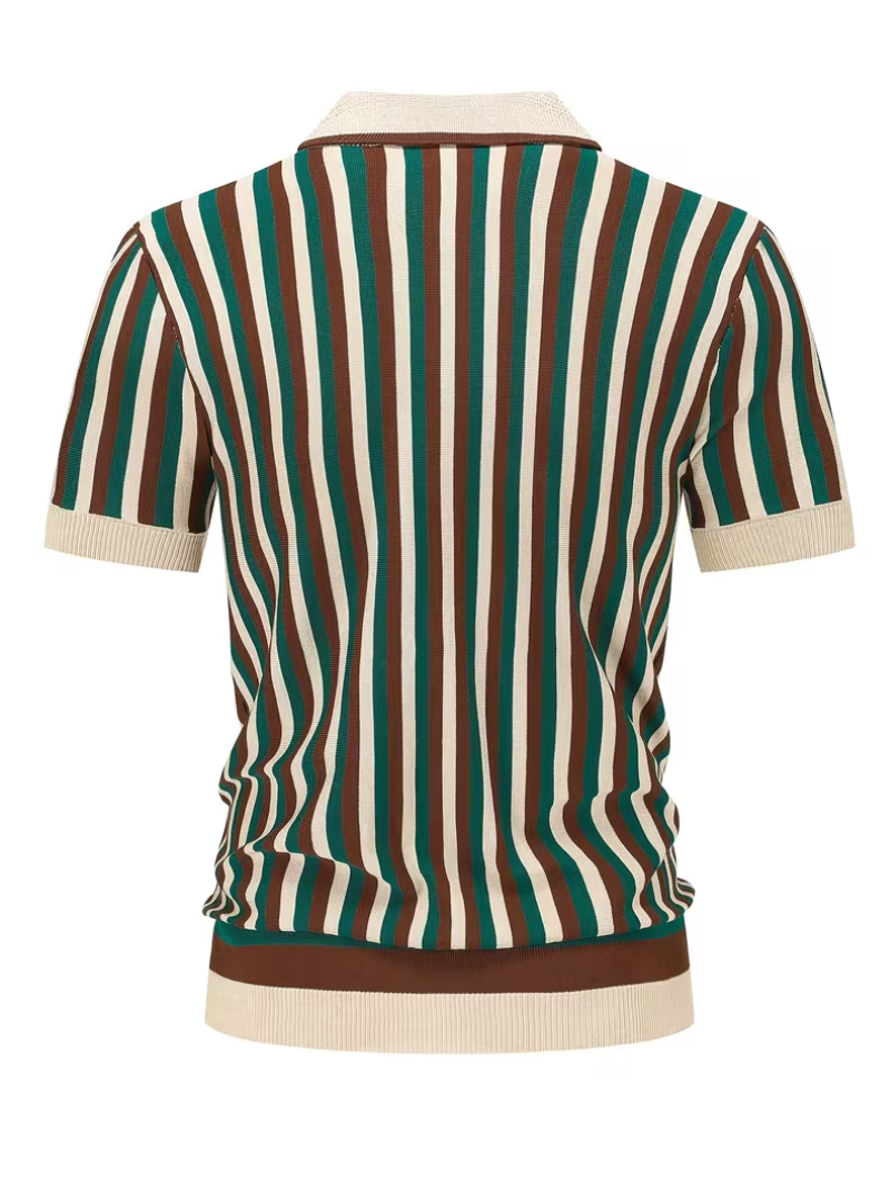 Polo homme maille tricotée rayée