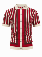 Polo homme maille tricotée rayée