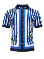 Polo homme maille tricotée rayée