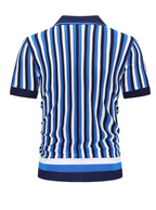Polo homme maille tricotée rayée