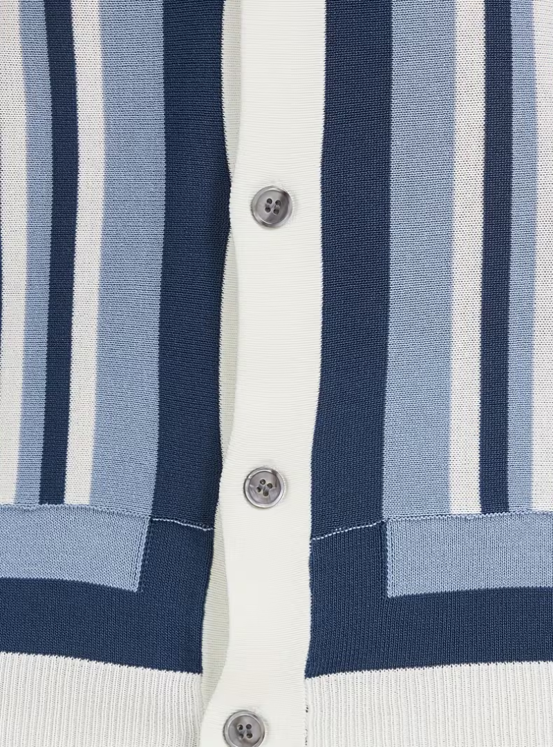 Polo homme maille tricotée rayée