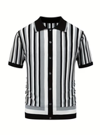 Polo homme maille tricotée rayée