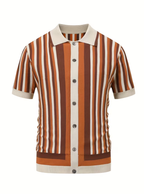 Polo homme maille tricotée rayée