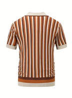 Polo homme maille tricotée rayée