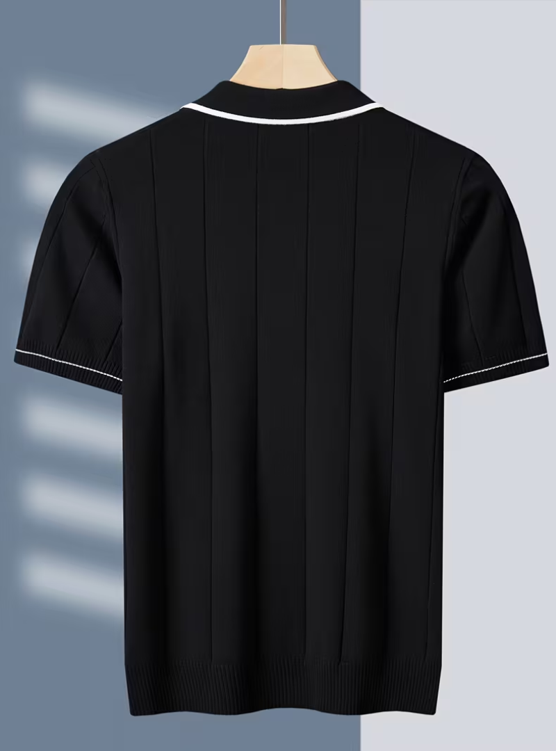 Polo homme maille verticale