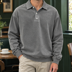 Polo homme manches longues boutonné