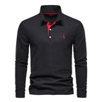 Polo homme manches longues brodé
