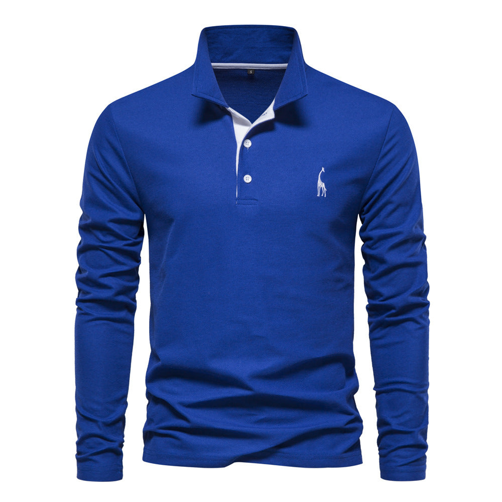 Polo homme manches longues brodé