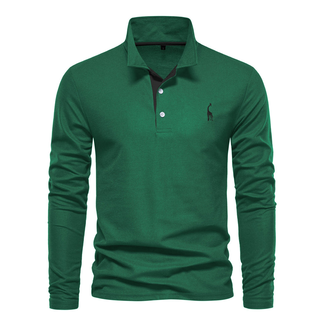 Polo homme manches longues brodé