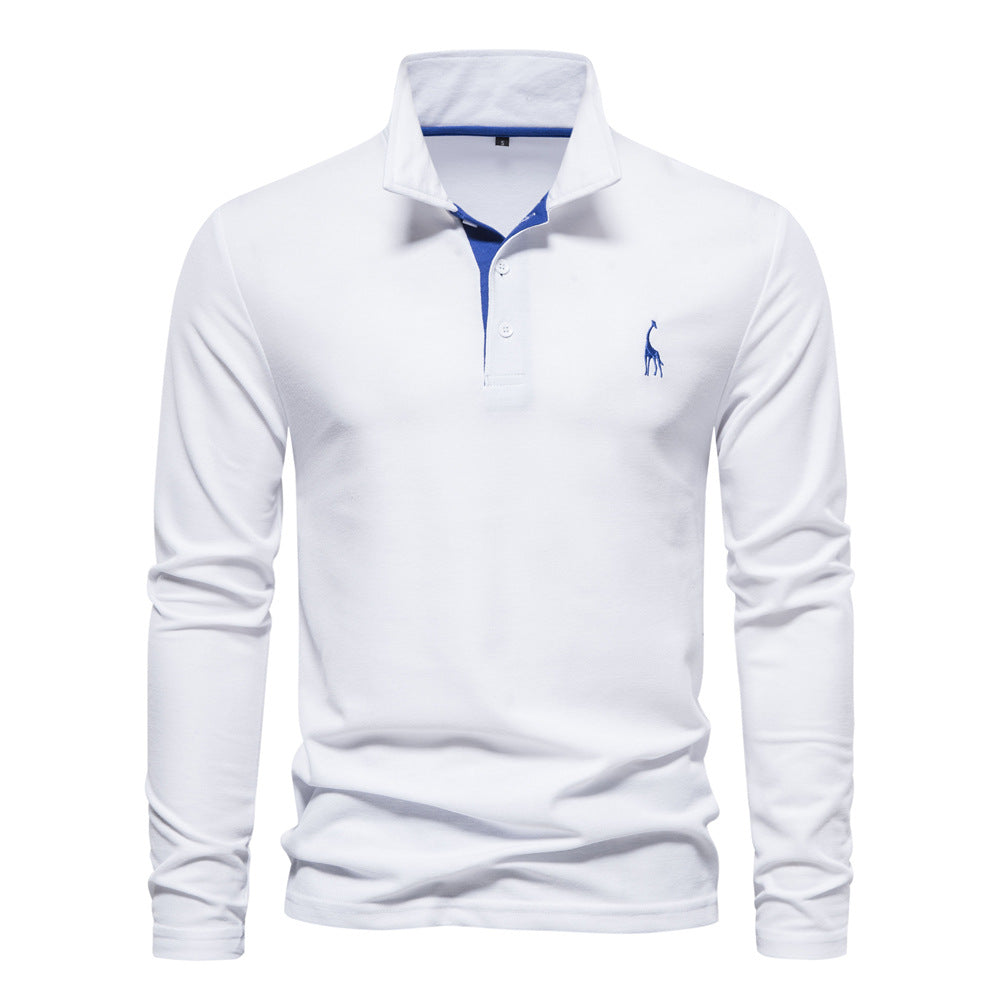 Polo homme manches longues brodé