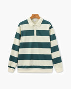 Polo homme rayé manches longues