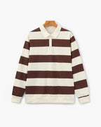 Polo homme rayé manches longues