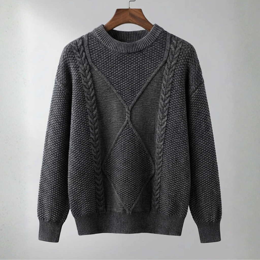 Pull col rond torsadé pour homme