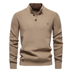 Pull Homme à Col Montant Boutonné