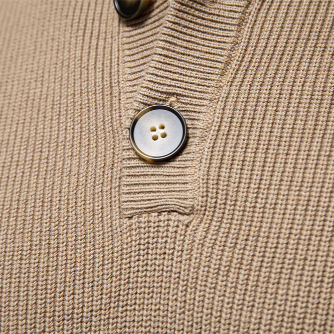 Pull Homme à Col Montant Boutonné
