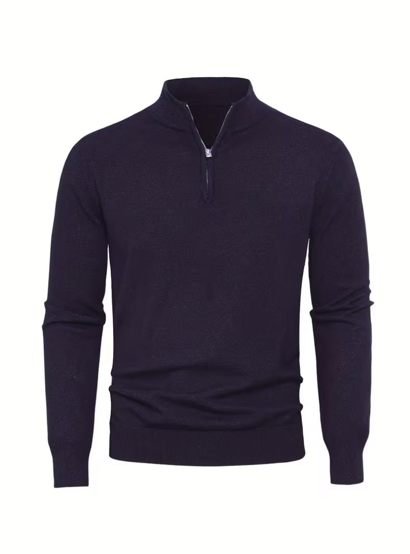 Pull homme à col montant zippé
