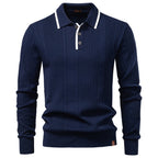 Pull Homme à Col Polo contrasté