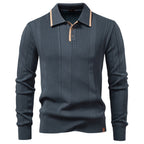 Pull Homme à Col Polo contrasté