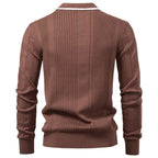 Pull Homme à Col Polo contrasté