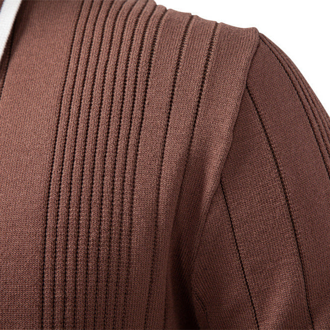 Pull Homme à Col Polo contrasté