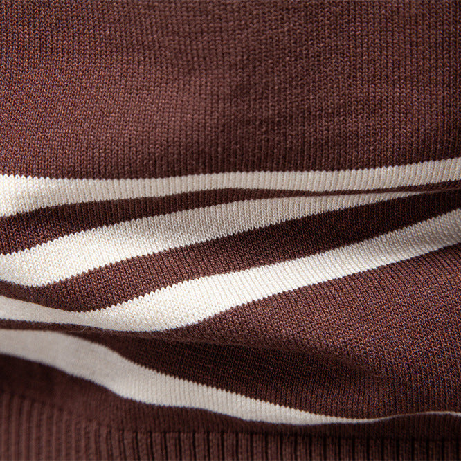 Pull Homme à Col Polo contrasté