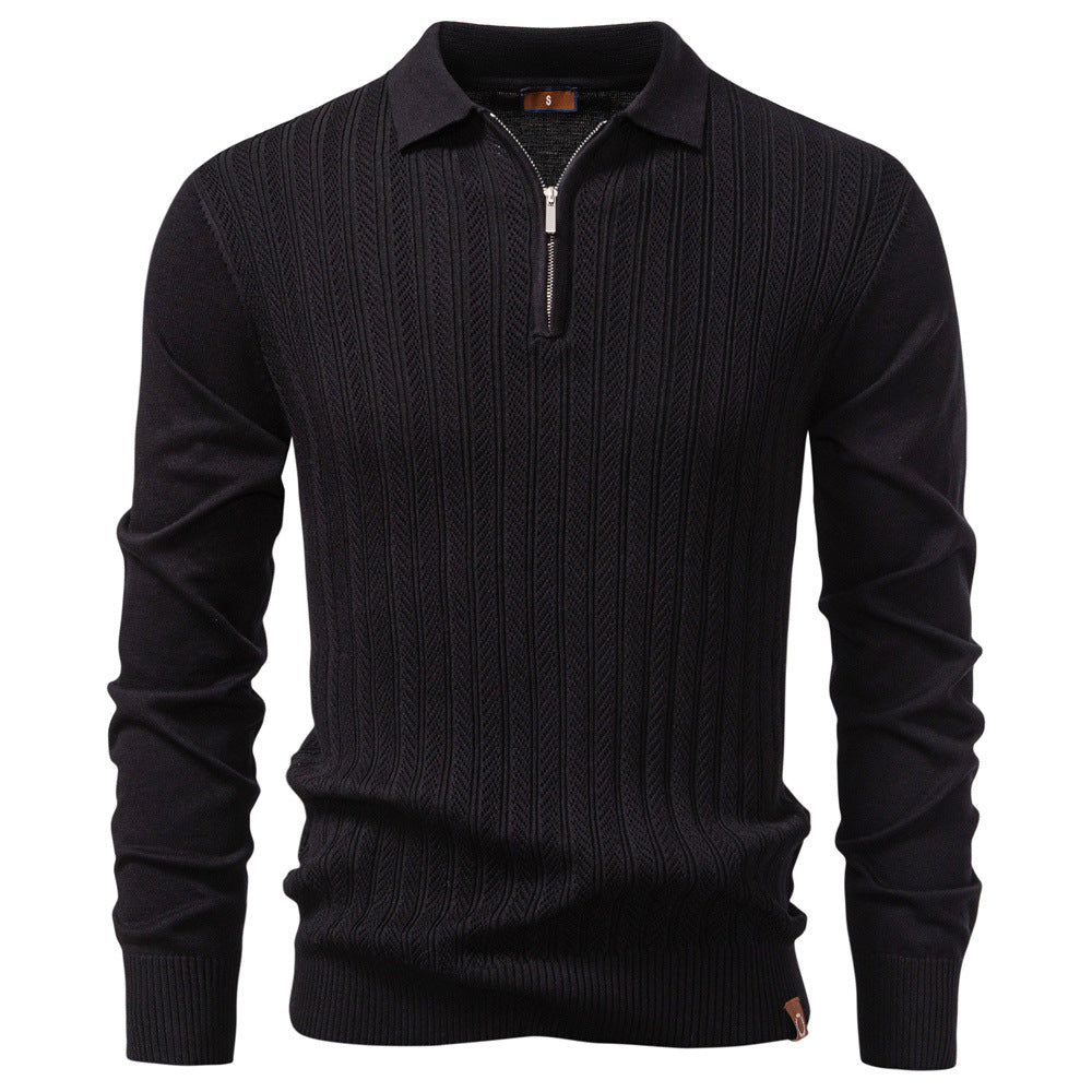 Pull Homme à Col Polo Zippé