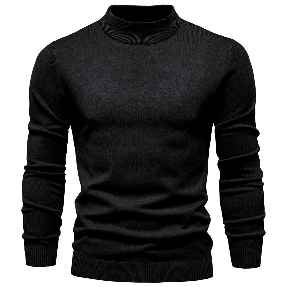 Pull homme ajusté col montant