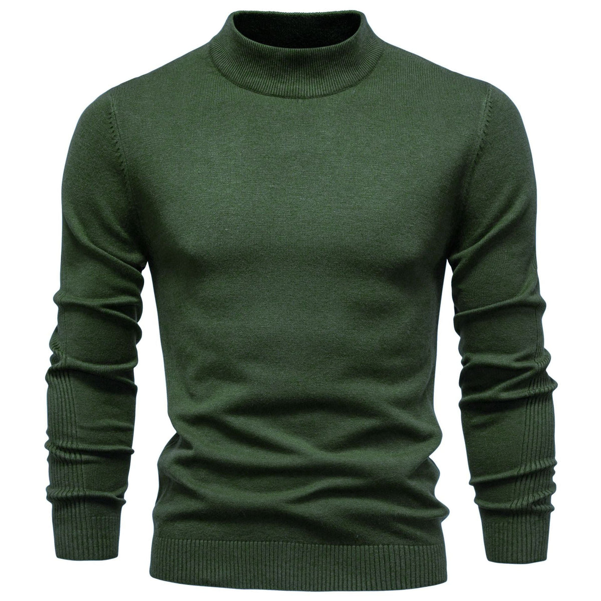 Pull homme ajusté col montant