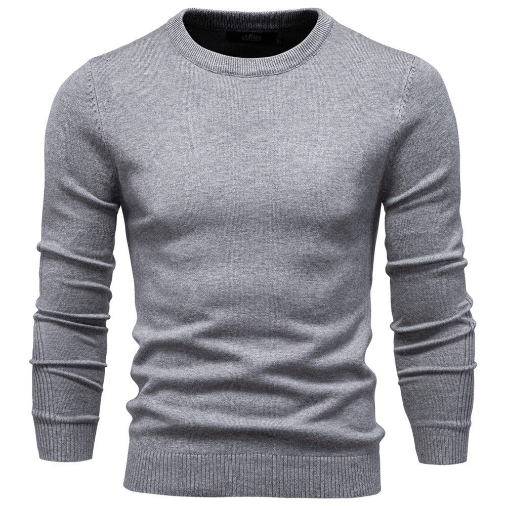 Pull homme ajusté col rond