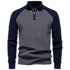 Pull homme bicolore demi-zip