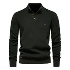 Pull homme boutonné col montant