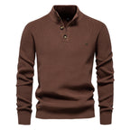 Pull homme boutonné col montant