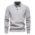 Pull homme boutonné col montant