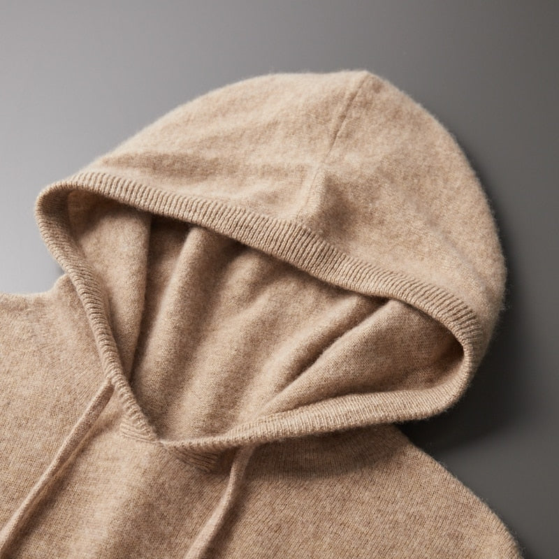 Pull homme capuche maille
