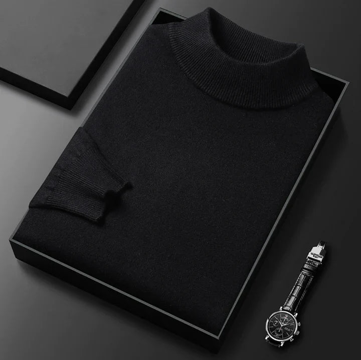 Pull homme col montant classique