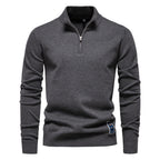Pull homme col montant demi-zip
